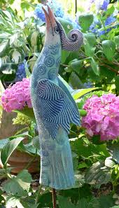 Paradiesvogel Wichtigtuer Turkis Blau Ton Kunst Tontauben Paradiesvogel