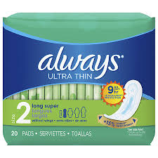 Always Ultra Thin Super Pads Without Wings Unscented Unscented Size 2