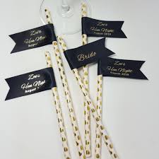 Black And Gold Hen Party Straws Hen Party Party Straws Bridal Shower