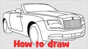 This is a very large car, and the silhouette must also be massive and very long. How To Draw A Car Rolls Royce Dawn Youtube