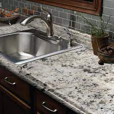 Unlike granite or marble, these kitchen counters aren't pure natural stone. Hampton Bay 4 5 8 In X 25 5 8 In Laminate Endsplash Kit In Typhoon Ice With Full Wrap Ogee Edge 495252vrcesk The Home Depot