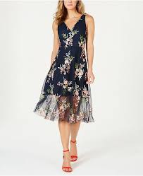 Vince Camuto Embroidered Floral Fit Flare Dress Reviews Dresses Women Macy S Fit Flare Dress Flare Dress Floral Fit