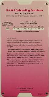 R410a Superheat Subcooling Calculator Charging Chart