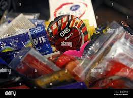 Condoms to be distributed Freida Downey, aka Caped Condom Crusader. (Photo  by Matt Goins/Lexington Herald-Leader/MCT/Sipa USA Stock Photo - Alamy
