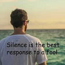 Silence can change the world. Silence Is The Best Response To A Fool Steemit
