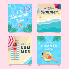 Free greeting card clipart in ai, svg, eps and cdr | also find birthday card or creative invitation card clipart free pictures among +73,204 images. Summer Greeting Card Collection 2384292 Vector Art At Vecteezy