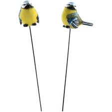 matches21 Decorative Stake Tits Birds Decorative Sticks Garden Decoration  Garden Stake Balcony Decoration Poly Colourful Set of 2 6.5 x 3.5 x 32 cm :  Amazon.co.uk: Garden