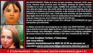 Le dispositif alerte enlèvement a été déclenché mardi soir pour une petite fille de huit ans, enlevée la petite fille a été enlevée aux poulières le 13 avril 2021 vers 11h30 par trois hommes de type. Ujmmc6her29aym
