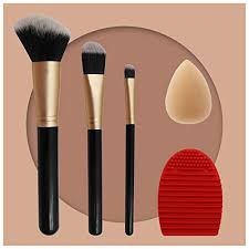 Amazon Com Makeup Brushes Set 3 Pcs Makeup Brush And 1 Brush Cleaner Foundation Powder Concealers Eye Shadows Makeup Brushes Kit Beauty Personal Care
