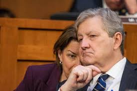 United States Senator John Neely Kennedy walks through the Senate Subway at  the United States
