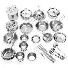Antique vintage marx toys tin litho modern kitchen set in box 1950's c $94.31 vintage little chef toy electric tin stove oven, 13 1/2l x 7 x 11t, ca. Enpei 40pcs Mini Kitchenware Play Set Kitchen Pan Pot Dish Stainless Child Kids Role Play Toy Gift Alexnld Com
