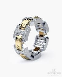 Briggs Mens Two Tone Gold Wedding Band With 0 70ct Diamonds Mens Gold Wedding Band Mens Diamond Wedding Bands Mens Rings Fashion
