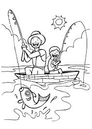 Fisherman Fishing With His Son Fathers Day Coloring Page American Flag Coloring Page Coloring Pages
