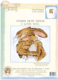 8 x 10 (20 x 25 cm) here's a new and unopened counted cross stitch and craft: Candamar Designs 51357 Guess How Much I Love You Cross Stitch Communication Download Only Reply Cross Stitch Patterns Scanned Pindiy
