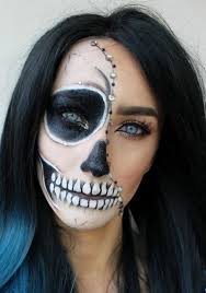 half skeleton makeup step by saubhaya
