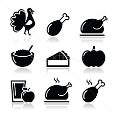 Download 784 thanksgiving turkey icons. Thanksgiving Day Food Icons Set Turkey Pumpkin Pie Cranberry Sauce Apple Juice Vector Illustration C Redkoala 4670099 Stockfresh