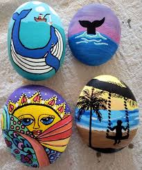 Beach Themed Painted Rocks Painted Rocks Craft Rock Crafts Painted Rocks
