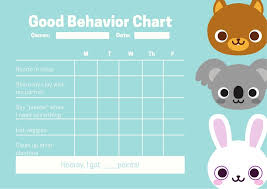 Blue Cute Animals Preschool Behavior Reward Chart