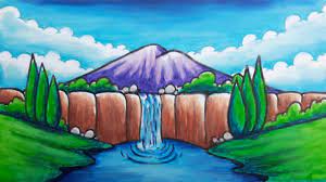 Easy Waterfall Drawing Easy Scenery Drawing 3 Drawing Class 152 Youtube This is just a drawing i did for my art class for this semester.