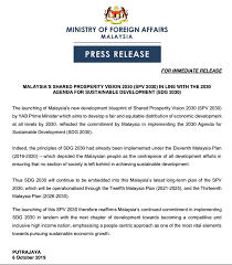 The shared vision of prosperity should, in my opinion, also translate into the return of administrative autonomy and development management to the state government. Press Release Malaysia S Shared Embassy Of Malaysia Bangkok Facebook