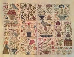 Nicole S Needlework Garden Club Series By Blackbird Designs 40 Ct Vintage Buttercream And Gast 1 Over Cross Stitch Samplers Cross Stitch Bird Cross Stitch