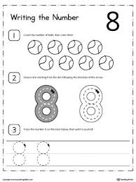 Learn To Count And Write Number 8 Writing Numbers Number Worksheets Kindergarten Learn To Count