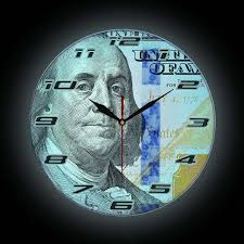 Benjamin Franklin One Hundred Dollars Money Design Wall Clock Money Art New  100 Dollar Bill Wall Watch Gift for Entrepreneur
