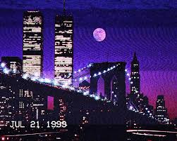 New york skyline at night twin towers. Hd Wallpaper Twin Towers World Trade Center New York City Vaporwave Built Structure Wallpaper Flare