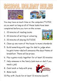 School Holiday Rules For Children School Holidays School Holiday Activities Keeping Kids Busy