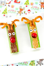 It is also a nice alternative for christmas cookie swaps! Rudolph Celery Snacks Healthy Christmas Snack Idea Natural Beach Living