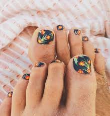 Cute blue & red bow design. 34 Exhilarating Summer Toe Nail Designs Nail Design Ideaz