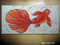 Check spelling or type a new query. Koi Fish Painting Grande Pittura Di Pesce D Oro Astratto Etsy In 2021 Gold Fish Painting Fish Painting Modern Fish Painting