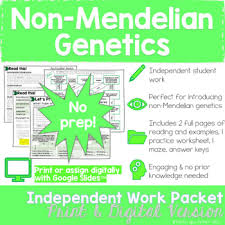 Show all work and punnett squaresi!! Non Mendelian Genetics Independent Work Packet By Terrier Ific Science