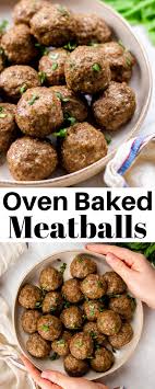 Oven Baked Meatballs Veronika S Kitchen Recipe In 2020 Oven Baked Meatballs Tasty Meatballs Homemade Marinara
