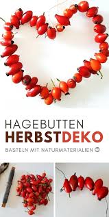 Hagebuttenherz Basteln Mit Hagebutten Herbst Bastelidee Basteln Herbst Basteln Mit Naturmaterialien Herbst Dekor Diy