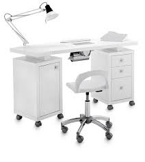 White Lacquered Manicure Table Made In Italy Design By Artecno Manicure Table Nail Salon Furniture Beauty Furniture
