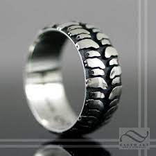 Mens Mud Bogger Tire Tread Wedding Ring Wide Design Etsy Wedding Rings Rings For Men Three Ring Sets