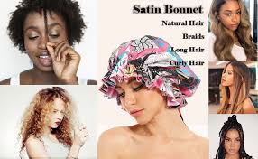 Gather each curl from the bottom around your index finger, roll it. Amazon Com Satin Bonnet For Curly Hair Sleeping Adjustable Yiwgood Luxury Double Layer Sleep Cap For Women Natural Curls Braids Large Reversible Elastic Cute Pink Bonnets With Silky Lined Protect Hair
