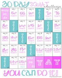 30 Day Squat Challenge Calendar Printable Calendar