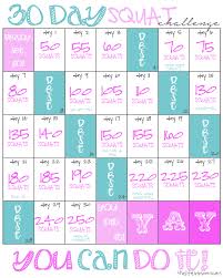 30 day squat challenge calendar printable calendar