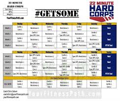 22 minute hard corps workout calendar