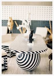 Black And White Striped End Table Hello Sukio Kelly Wearstler Interiors Contemporary Decor Contemporary Interior