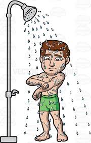 A Man Taking Time To Shower Cartoon Clip Art Man Stock Art