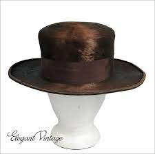 Rare Knox 19th C Men S Hat Western Clerical Brown Silk Plush 7 1 2 For Sale On Ruby Lane Hats For Men Victorian Hats Hats Vintage