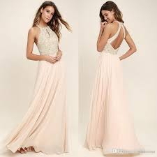 Modern Blush Pink Chiffon Bridesmaid Dresses 2018 Halter Neck A Line Backless Long Ple Custom Bridesmaid Dress Bridesmaid Dresses Pink Chiffon Bridesmaid Dress