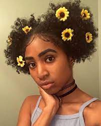 Black Girl Sunflowers Aesthetic Curly Hair Styles Natural Hair Styles Curly Hair Styles Naturally
