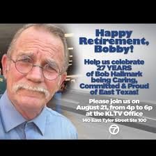 KLTV's Bob Hallmark has been Proud of and serving East Texas for over 27  years! Thank you Bob for your friendship and for your years of service  delivering solid journalism to our