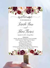 Fall Flowers Wedding Fan Program Boho Fan Program Template Etsy Printable Wedding Programs Wedding Fans Wedding Brunch Invitations