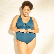 womens plus size tie front swimsuit