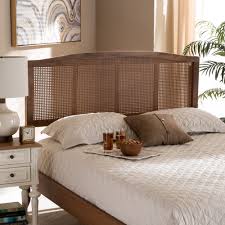 The light, natural finish gives it a coastal look and feel. Carson Carrington Ugglom Wood And Synthetic Rattan Headboard Queen Size As Is Item Overstock 30805245